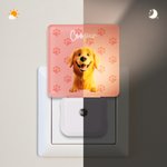 Personalized Cute Paw 1-3 3D Cartoon Dogs Name LED Plug in Night Light with Light Sensor Room Decor Birthday Gift for Dog Dad Dog Mom Pet Lovers