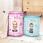 Personalized Cartoon Character Word Cloud Waterproof Laundry Storage Basket with Name and Handle Home Decor Birthday Gift for Kids