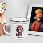 Personalized Funny Lion Dog Fantasy Unicorn Grumpy Animals 11 oz Enamel Mug with Name Daily Use Birthday Gift for Family Friend