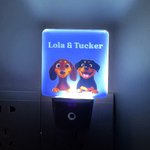 Personalized Cute Paw 1-3 3D Cartoon Dogs Name LED Plug in Night Light with Light Sensor Room Decor Birthday Gift for Dog Dad Dog Mom Pet Lovers