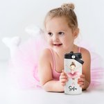 Personalised Cartoon Ballet Girl Name 15 oz Food Grade Stainless Steel Water Bottle with Straw Dance Team Birthday Gift for Ballerina Girl