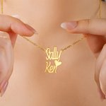 Henkilökohtainen Sydän Paw Print Infinity riipus kaulakoru Double nimet Dainty korut syntymäpäivä vuosipäivä lahja naisille pari