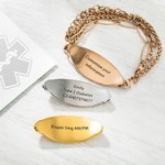 Personalized Star of Life Adjustable Medical Alert ID Emergency Multi-Layer Bracelet with Engraved Text Gift for Allergy Diabetic Women