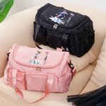 Henkilökohtainen sarjakuva luistelu tyttö syntymä kukka Multi-kammio nimi Travel laukku olkahihna Travel tarvikkeet syntymäpäivä lahja naisille tytöille