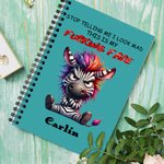 Personalizado Divertido León Cebra Gruñón Animales A5 Cuaderno de Espiral con Nombre Grabación Accesorios Regalo de Cumpleaños para Niños Familia Amigos