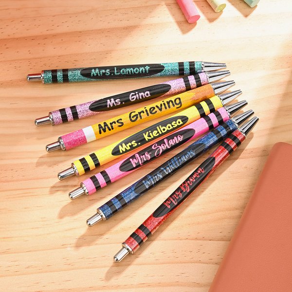 Set of 2 Glitter Pens Crayon Ball-Point Teacher Gift