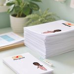 Personalized Love Band-Aid Cartoon Character Notepad with Name Stationery Supplies Nurses Day Birthday Gift for Nurses Doctors