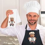 Personalized Cartoon Chef Character Kitchen Towel with Name Kitchen Supplies Birthday Housewarming Gift for Chefs Cooking Lovers