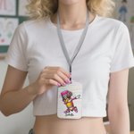 Gepersonaliseerde leuke cartoon potlood PU lederen ID badge houder met naam en sleutelkoord Office terug naar school Teacher's Day Gift voor leraar vriend