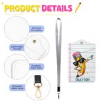 Gepersonaliseerde leuke cartoon potlood PU lederen ID badge houder met naam en sleutelkoord Office terug naar school Teacher's Day Gift voor leraar vriend