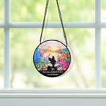 Personalisierte Hund Silhouette Glasmalerei Suncatcher Ornament Home Decor Hund Verlust Memorial Geschenk für Hundeliebhaber