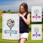 Personalized Colorful Golf Tee Super Absorbent Waffle Towel with Name and Hanging Clip Golf Accessories Gift for Women Golf Players