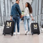 Personalized Initial Suitcase Cover Protector Fits 18-32 Inches Luggage Cover with Name and Elastic Gift for Traveler