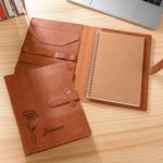 Personligt Födelseblomma PU Läder Bokomslag Pennskissbok Förvaring med Graverat Namn Födelsedagspresent för Henne och Konstälskare