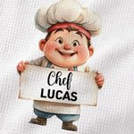 Personalized Cartoon Chef Character Kitchen Towel with Name Kitchen Supplies Birthday Housewarming Gift for Chefs Cooking Lovers
