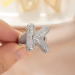 Personalized Bubble Initial Ring with Zircon Cute Jewelry Mother's Day Anniversary Birthday Gift for Women