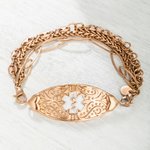 Personalized Star of Life Adjustable Medical Alert ID Emergency Multi-Layer Bracelet with Engraved Text Gift for Allergy Diabetic Women