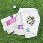 Personalized Colorful Golf Tee Super Absorbent Waffle Towel with Name and Hanging Clip Golf Accessories Gift for Women Golf Players