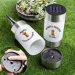 Personalizzato Questo giardino è protetto dal cane cartoon 3D Luce solare impermeabile da giardino con nome e testo Regalo di compleanno commemorativo per gli amanti degli animali domestici