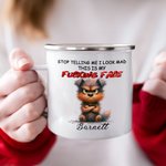 Personalized Funny Lion Dog Fantasy Unicorn Grumpy Animals 11 oz Enamel Mug with Name Daily Use Birthday Gift for Family Friend