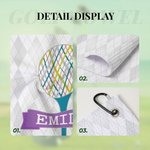 Personalized Colorful Golf Tee Super Absorbent Waffle Towel with Name and Hanging Clip Golf Accessories Gift for Women Golf Players