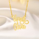 Henkilökohtainen Sydän Paw Print Infinity riipus kaulakoru Double nimet Dainty korut syntymäpäivä vuosipäivä lahja naisille pari