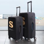 Personalized Initial Elastic Luggage Cover Protector Fits 18-32 Inches Suitcase with Name Travel Accessory Gift for Traveler
