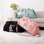 Personalized Ice Skating Girl Birth Flower Multi-compartment Waterproof Weekend Duffle Bag with Shoulder Strap and Name Back to School Gift for Her