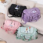 Henkilökohtainen sarjakuva luistelu tyttö syntymä kukka Multi-kammio nimi Travel laukku olkahihna Travel tarvikkeet syntymäpäivä lahja naisille tytöille