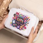 Personalized Makeup Tools Design Waterproof Makeup Bag with Name and Handle Travel Accessory Birthday Gift for Her