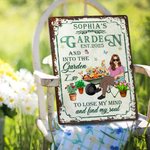 Gepersonaliseerd Retro Tuin Cartoon Karakter Metalen Bord met Naam en Datum Tuindecoratie Housewarming Verjaardagscadeau voor Mam Oma Tuinieren Liefhebbers