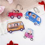 Personalized 1-4 Kids Face Photo Car Fridge Magnet Car Hanging Ornament with Text and Title Funny Home Decor Birthday Gift for Family Friends