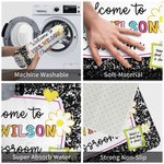 Personalised Multicolour Pencil Rainbow Welcome to Classroom Non-Slip Doormat with Text Teacher's Day Back to School Gift for Teacher