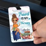 Personalized Summer Vacation Cartoon Luggage Tag with Name Travel Essentials Birthday Gift for Women Travel Lovers
