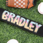 Personalized Ice Cream Drip Doodle Text Baseball Bat Cover with Hook and Loop Sports Essential Game Day Birthday Gift for Baseball Players