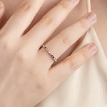 Gepersonaliseerde sierlijke 1-13 familie geboortestenen Sterling zilveren ring minimalistische sieraden Moederdag Verjaardagscadeau voor vrouwen