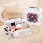 Personalized Makeup Tools Design Waterproof Makeup Bag with Name and Handle Travel Accessory Birthday Gift for Her