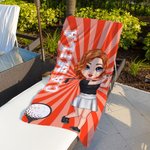 Henkilökohtainen söpö sarjakuva Golf Character Nopea kuivua ylisuuri rantapyyhe nimellä Syntymäpäivä Beach Party kesäloma lahja golfpelaajille