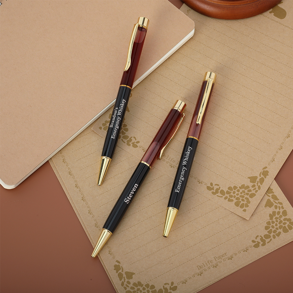 Stylo à whisky d'urgence personnalisé avec liquide dynamique Drôle d'anniversaire Cadeau de fête des pères pour les hommes amateurs de whisky