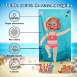 Toalla de playa personalizada de secado rápido con personaje de buceador de dibujos animados y foto facial esencial para viajar regalo para niños