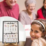 Personalizzato Prima Mamma Ora Nonna Nascita Fiore Giardino Legno Targa Cornice Segno con il nome del bambino Festa della Mamma Natale Casa Decor Regalo per la nonna Mamma