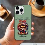 Personalisierte Cartoon Löwe Fuchs Grumpy Tiere Multicolor TPU Telefon Fall für iPhone mit Namen lustig Urlaub Geburtstag Geschenk für Familie Freunde