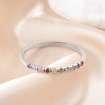 Gepersonaliseerde sierlijke 1-13 familie geboortestenen Sterling zilveren ring minimalistische sieraden Moederdag Verjaardagscadeau voor vrouwen