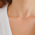 Gepersonaliseerde zilveren sierlijke zijwaartse minimalistische ketting met initiaal naam verjaardagscadeau voor vrouwen vriendin vrouw moeder familie