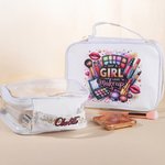 Personalized Makeup Tools Design Waterproof Makeup Bag with Name and Handle Travel Accessory Birthday Gift for Her