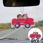 Personalized 1-4 Kids Face Photo Car Fridge Magnet Car Hanging Ornament with Text and Title Funny Home Decor Birthday Gift for Family Friends