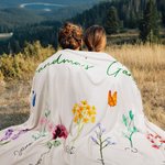 Manta polar personalizada con flores de acuarela para la familia Día de Navidad Regalo del Día de la Madre para la madre Abuela