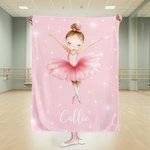 Henkilökohtainen Cartoon Ballerina Girl Stars Soft Throw Blanket nimi Home Decor Dance Team syntymäpäivälahja baletin ystäville