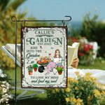 Gepersonaliseerd Retro Tuin Cartoon Karakter Metalen Bord met Naam en Datum Tuindecoratie Housewarming Verjaardagscadeau voor Mam Oma Tuinieren Liefhebbers