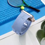 Personalized Tennis Silicone Multicolour Watch Band for Apple with Engraved Name Birthday Thanksgiving Gift for Tennis Lovers Teammate Coach